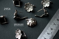 Швензы с английским замочком "цветок фактурный" 12х16 мм, №2954, 1 пара Швензы с английским замочком "цветок фактурный" 12х16 мм, №2954, 1 пара