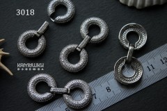 Застежка многорядная с фианитами 19х40 мм, №3018, 1 шт