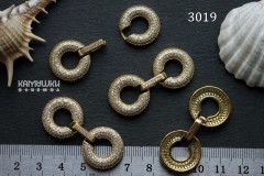 Застежка многорядная с фианитами 19х40 мм, №3019, 1 шт