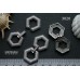 Застежка многорядная "шестигранник" с фианитами 23х42 мм, №3020, 1 шт