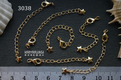Застежка-карабин с цепочкой и колечком, 10 мм, № 3038-0920, 1 шт