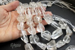Горный хрусталь, куски гладкие, набор 4 бусины