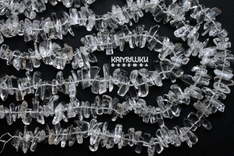 Горный хрусталь, кусочки со смещенным отверстием, набор 9,5 см
