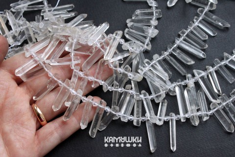 Горный хрусталь, кристаллы прозрачные, 20-30 мм, набор 9,5 см