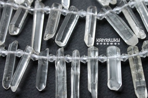 Горный хрусталь, кристаллы прозрачные, 20-30 мм, набор 9,5 см