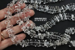 Горный хрусталь, палочки 5х13 мм, набор 12 бусин Горный хрусталь, палочки 5х13 мм, набор 12 бусин
