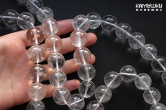 Горный хрусталь, шар гладкий 18 мм, набор 3 бусины