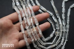 Горный хрусталь, цилиндры произвольной огранки, набор 9 см