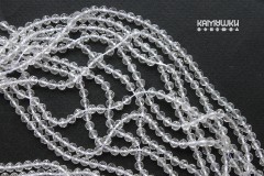 Горный хрусталь, шар ювелирная огранка 4 мм, набор 9,5 см Горный хрусталь, шар ювелирная огранка 4 мм, набор 9,5 см