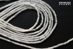 Горный хрусталь и белый кварц, трубочки гладкие, набор 7 бусин Горный хрусталь и белый кварц, трубочки гладкие, набор 7 бусин
