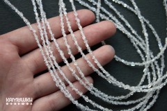 Горный хрусталь, двухголовые кристаллы, продольные, набор 9 см