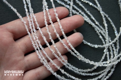 Горный хрусталь, двухголовые кристаллы, продольные, набор 9 см