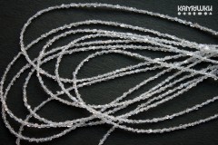 Горный хрусталь, двухголовые кристаллы, продольные, набор 9 см