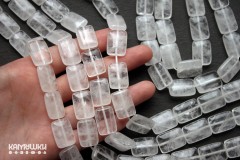 Горный хрусталь и белый кварц, плоский прямоугольник, 12х17 мм, набор 5 бусин Горный хрусталь и белый кварц, плоский прямоугольник, 12х17 мм, набор 5 бусин