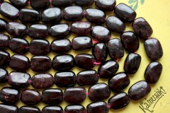 Гранат, плоский прямоугольник, набор 6 бусин