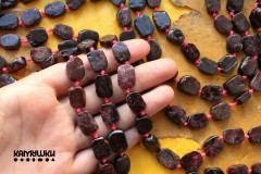 Гранат, плоский прямоугольник 10х13 мм, набор 9 см