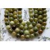 Гранат зеленый, шар гладкий 11 мм, набор 4 бусины