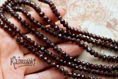 Гранат, граненый рондель, набор 23 бусины