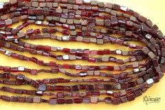 Гранат, плоский прямоугольник 5-7 мм, набор 9 см