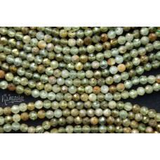 Гранат зеленый, пестрый, шар граненый 3 мм, набор 9,5 см