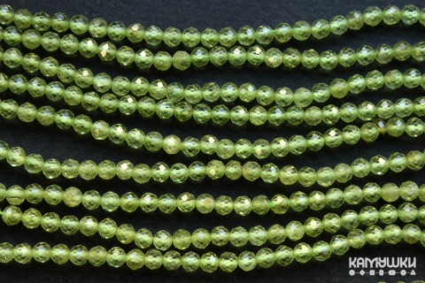 Хризолит, шар граненый 3,5 мм, набор 9,5 см