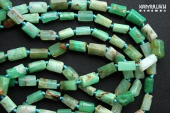 Хризопраз, цилиндры произвольной огранки, набор 9,5 см