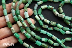 Хризопраз, цилиндры произвольной огранки, набор 9,5 см