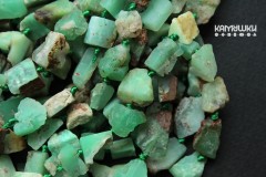 Хризопраз яркий, необработанные кусочки, набор 9 см