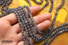 Иолит с усилением цвета, шар гладкий 5 мм, набор 7,5 см