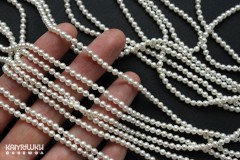 Имитация жемчуга, шар гладкий 3 мм, набор 9,5 см Имитация жемчуга, шар гладкий 3 мм, набор 9,5 см