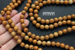 Известняк рисунчатый, шар 8 мм, набор 11 бусин Известняк рисунчатый, шар 8 мм, набор 11 бусин