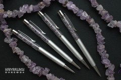 Коллекционная шариковая ручка с крошкой из аметиста Коллекционная шариковая ручка с крошкой из аметиста
