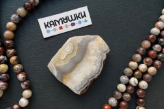 Кружевной агат, бусина свободной формы, №К0806 Кружевной агат, бусина свободной формы, №К0806