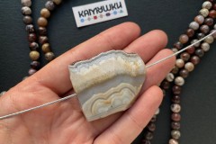 Кружевной агат, бусина свободной формы, №К0806 Кружевной агат, бусина свободной формы, №К0806