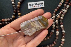 Кружевной агат, бусина свободной формы, №К0808 Кружевной агат, бусина свободной формы, №К0808