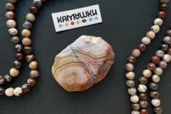 Кружевной агат, бусина свободной формы, №К0816