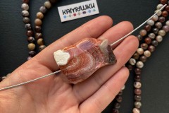 Кружевной агат, бусина свободной формы, №К0824