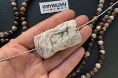 Кружевной агат, бусина свободной формы, №К0825 Кружевной агат, бусина свободной формы, №К0825