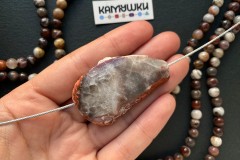 Кружевной агат, бусина свободной формы, №К0837