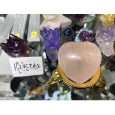Коллекционный минерал, розовый кварц, сердце №К0161