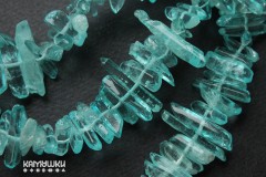 Горный хрусталь, кристаллы тонированные бирюзовые мелкие, набор 9,5 см Горный хрусталь, кристаллы тонированные бирюзовые мелкие, набор 9,5 см