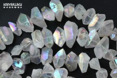 Кварц , кристаллы тонированные белые, набор 9 см