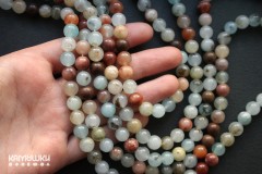 Кварц тонированный, шар гладкий 8 мм, голубой-оранжевый, набор 11 бусин Кварц тонированный, шар гладкий 8 мм, голубой-оранжевый, набор 11 бусин