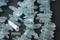 Кварц , кристаллы тонированные голубые, 16-36 мм, набор 9 см