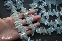 Кварц , кристаллы тонированные голубые, 16-36 мм, набор 9 см