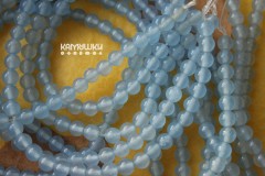 Кварц тонированный, "голубой", шар гладкий 6,5 мм, набор 15 бусин Кварц тонированный, "голубой", шар гладкий 6,5 мм, набор 15 бусин