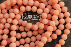 Кварц тонированный, шар матовый 10 мм, персиковый, набор 9 бусин