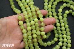 Зеленый кальцит (мраморный оникс) светлый, шар гладкий 8,5 мм, набор 12 бусин Зеленый кальцит (мраморный оникс) светлый, шар гладкий 8,5 мм, набор 12 бусин