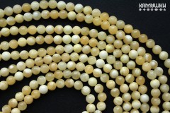 Желтый кальцит (мраморный оникс), шар гладкий 6,5 мм, набор 14 бусин