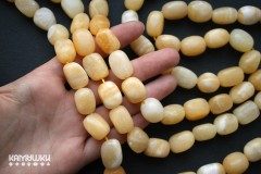 Желтый кальцит (мраморный оникс), галтовка крупная 14-18 мм , набор 5 бусин Желтый кальцит (мраморный оникс), галтовка крупная 14-18 мм , набор 5 бусин